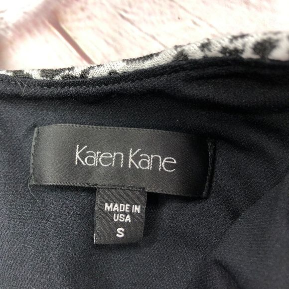 Karen Kane Women Short Sleeve Faux Leather Trim Sheath Dress Size Small M118 -9 - Picture 5 of 13